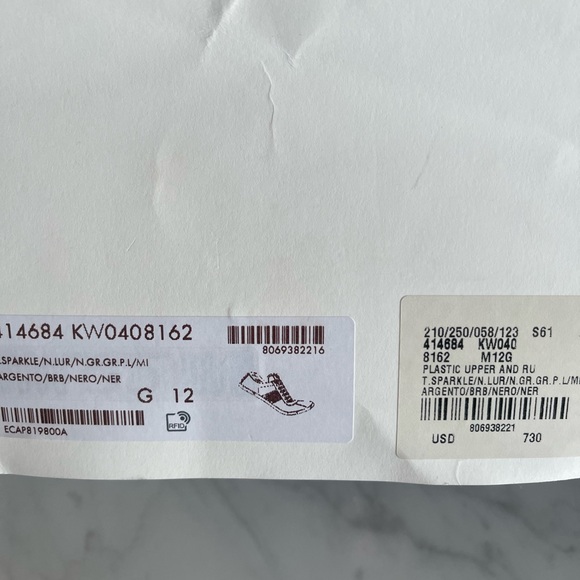 Gucci Glitter Silver Sneakers “Bambi” with Red and Blue Stripe - Picture 7 of 7